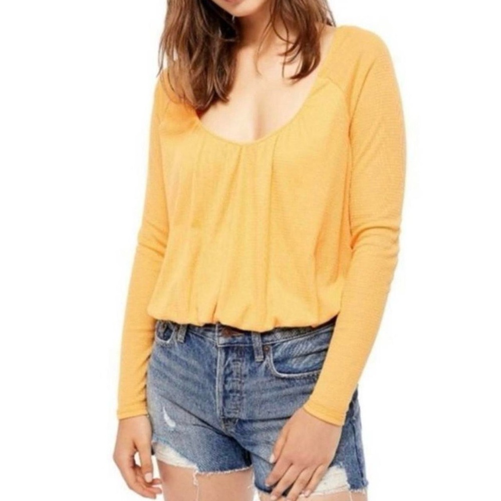 Free People • We the Free Bondi Malibu Orange Long Sleeve Thermal Top Size XS